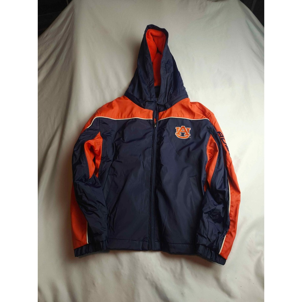 Red Oak Auburn Tigers Hooded Windbreaker Jacket Navy Orange Youth Medium 8/10